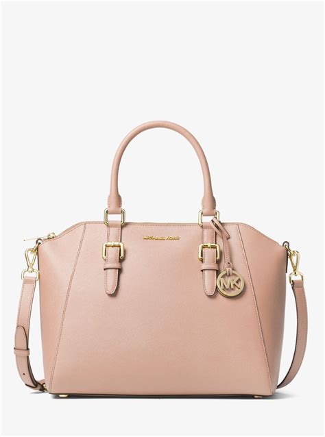 michael kors ciara large leather satchel|michael michael kors ciara large top zip satchel .